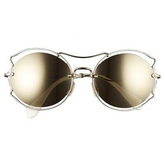 🔥SOLD🔥💕 Miu Miu by Prada mirror gold sunglasses - Picture 3 of 7
